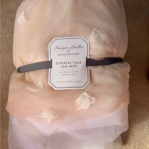 Pottery Barn Monique Lhuillier Blush Tulle Crib Skirt NWT